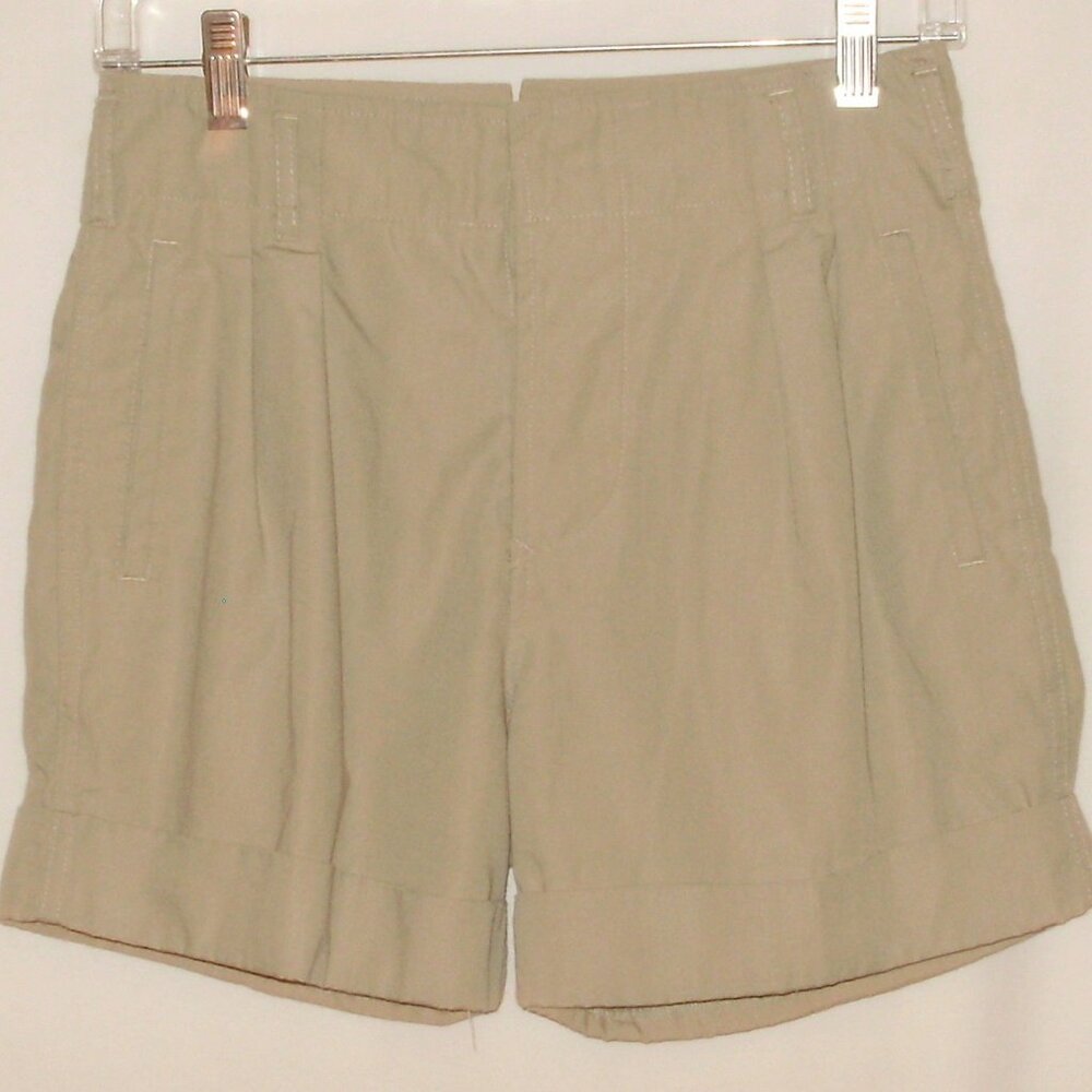 REPAGE khaki, pleated, cuffed, 3-pocket boys' shorts Sz 16, waist=27"
